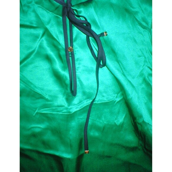 New Juicy Couture Dress Short Womens XS Silk Green Black Gold Buttons Keyhole - Picture 6 of 10